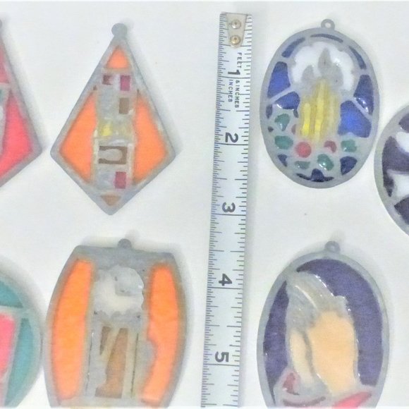 JW2 Vintage CHRISTMAS TREE ORNAMENTS Stained Glass Ornament Tree Dove Peace - Picture 6 of 6